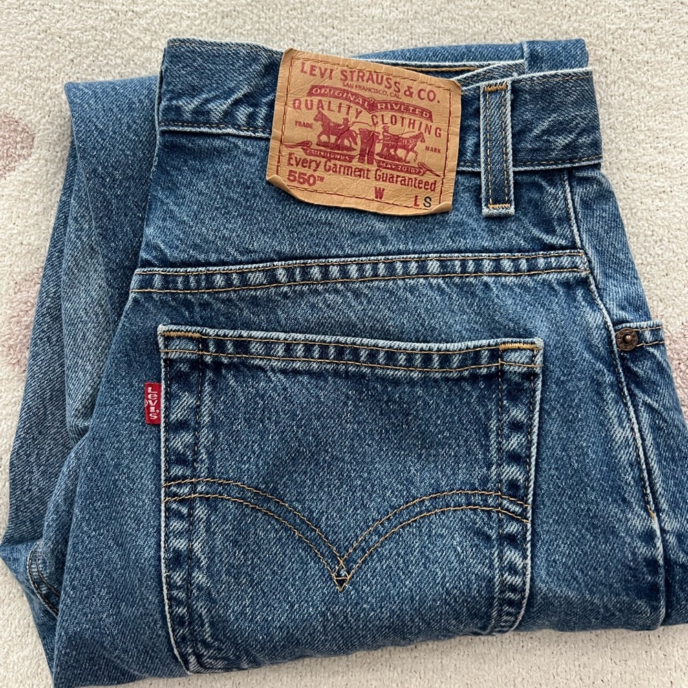 Levi high waisted baggy blue jeans!